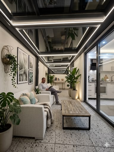 Açılır cam tavan, simetrik